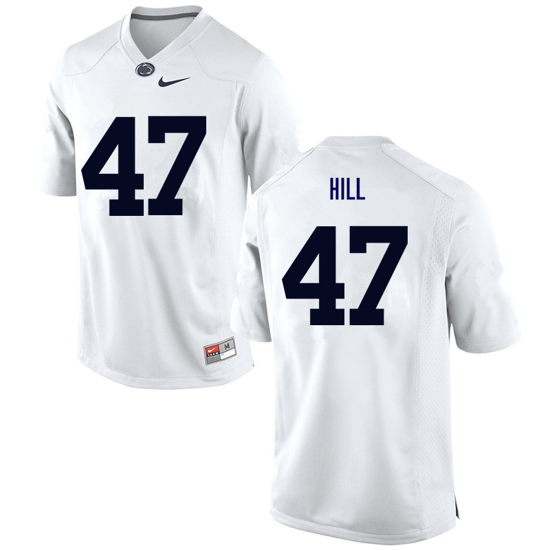 Men Penn State Nittany Lions #47 Jordan Hill College Football Jerseys-White